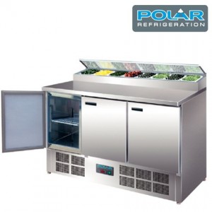 Mesa refrigerada POLIVALENTE 3 puertas para ensaladas  y pizzas Polar