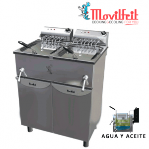 Freidora agua y aceite 17+17 lts movilfrit