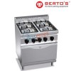 Cocina de 4 fuegos + horno bertos gama 700
