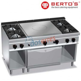 Placa radiante con 4 fogones y horno bertos