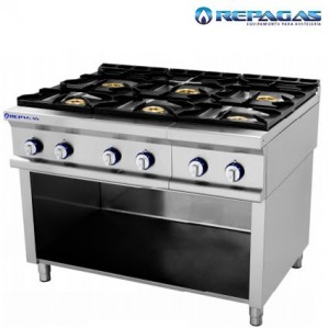 Cocina repagas 6 fuegos sobre soporte.